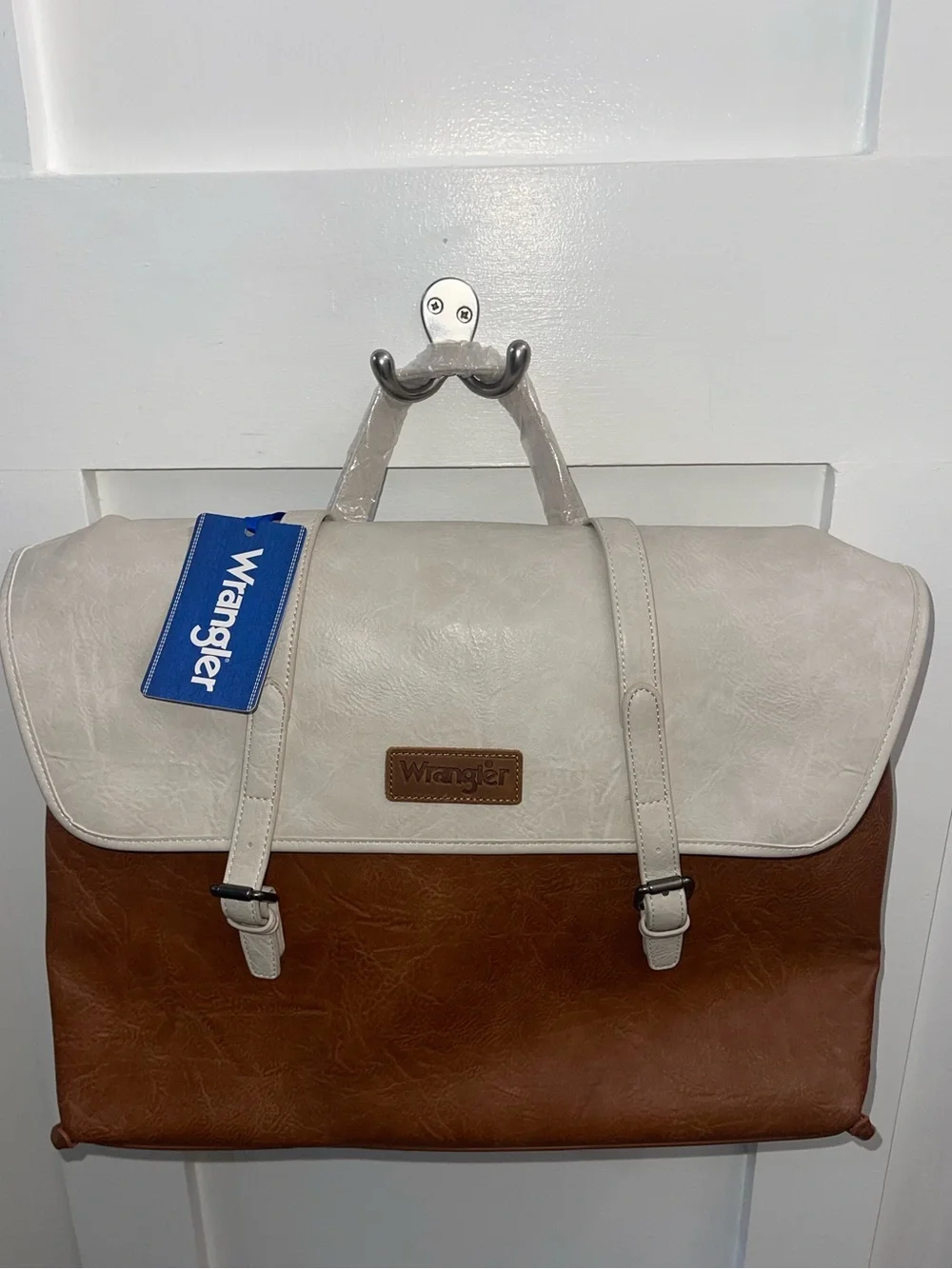 Wrangler Two-Tone Brown & Cream Laptop Backpack Brief
